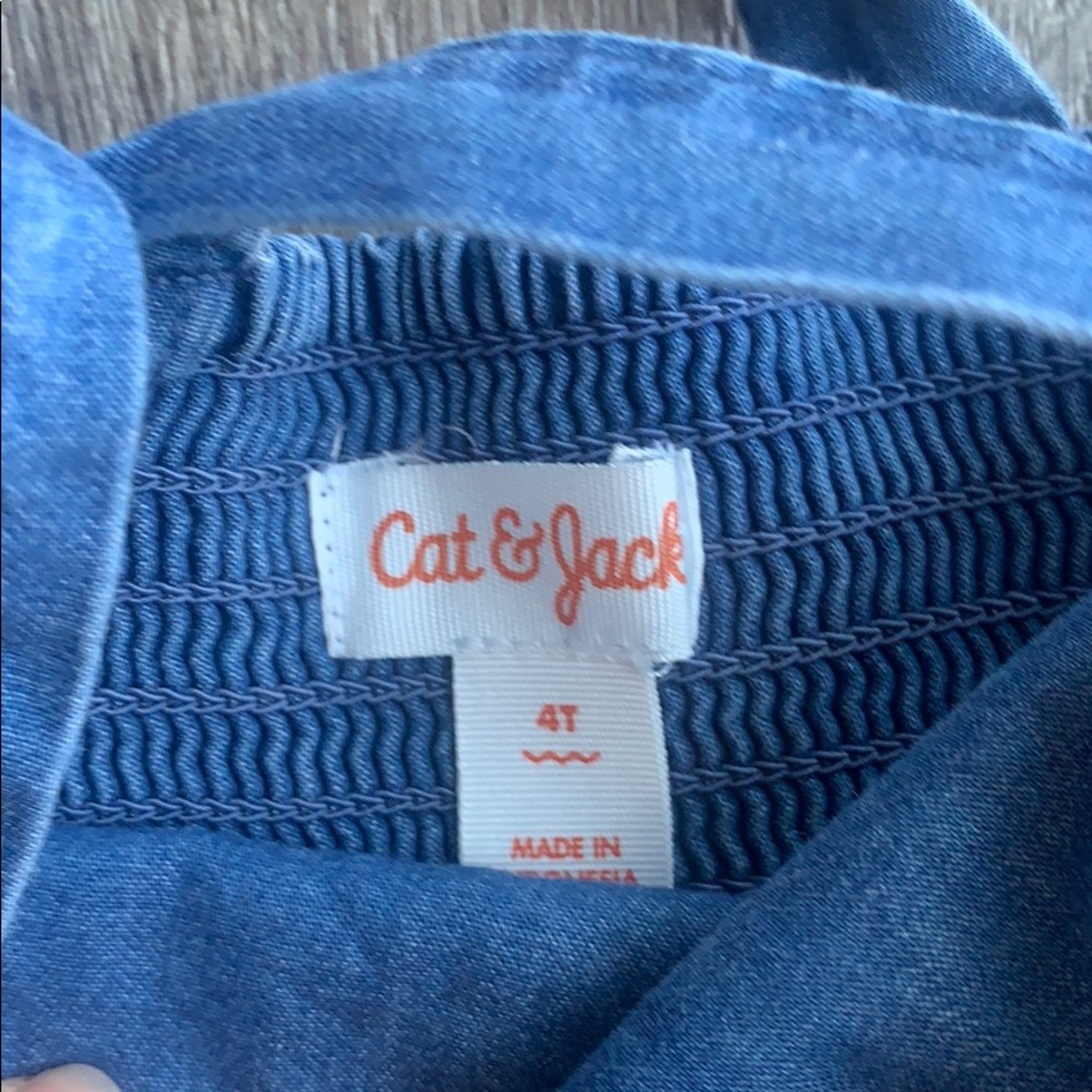 Cat & Jack Chambray Ruffle Tank Top - Picture 3 of 4